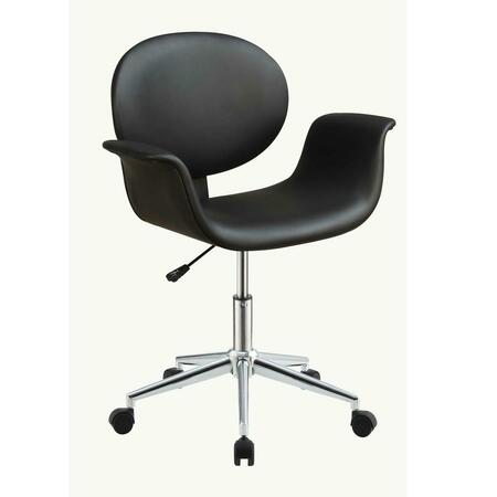 HOMEROOTS 34-39 X 27 X 24 In. Gas Lift Black Pu Office Chair 286620